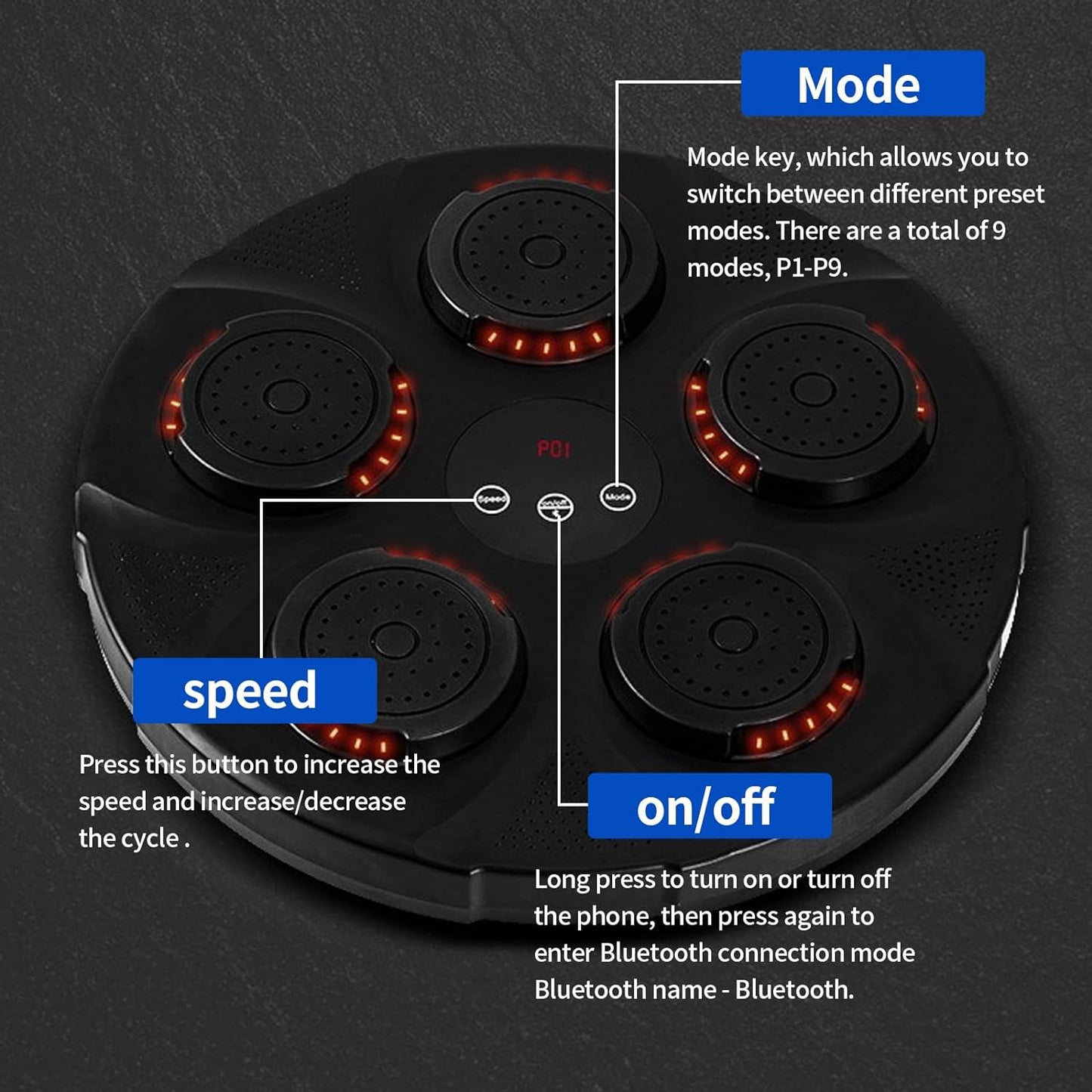 TheFormX™ Interactive Music Boxing Trainer | Wall-Mounted Reflex & Fitness Machine with Gloves