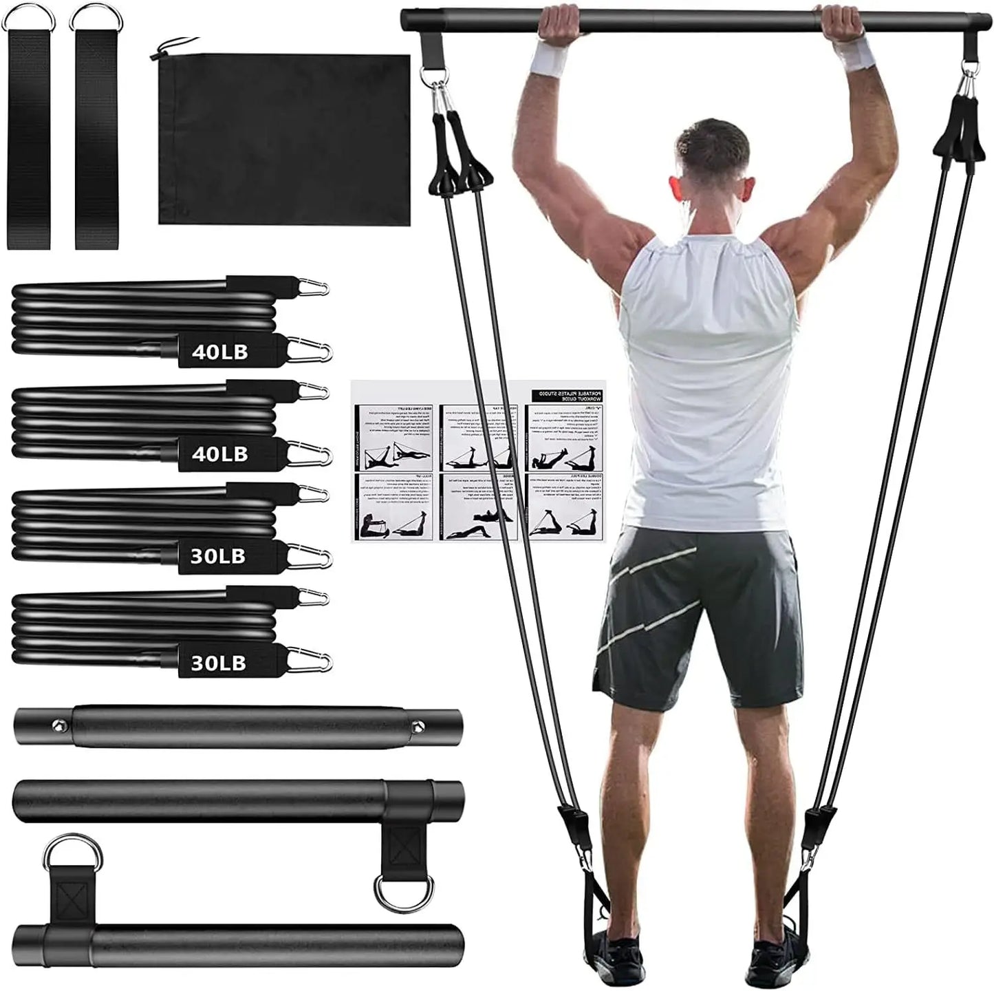 Full-Body Resistance Bands Set with Fitness Bar | TheFormX™