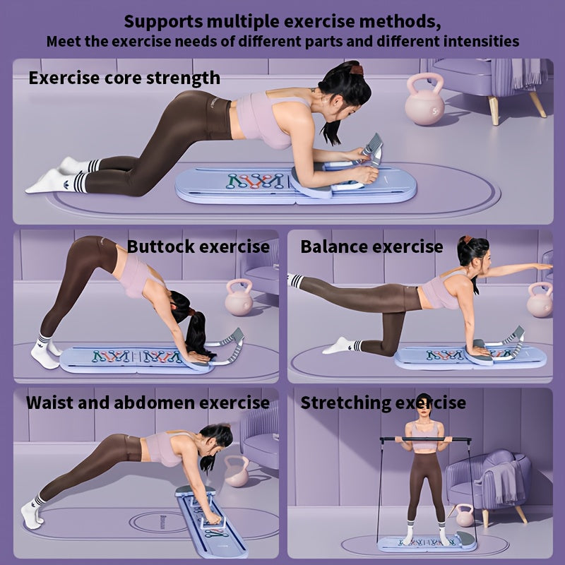 TheFormX 8-in-1 Home Gym Fitness Board with Resistance Bands, Balance Bar & Core Trainer