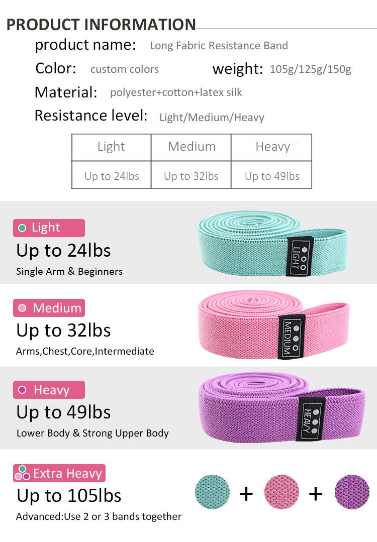 105LB Long Resistance Band Set | TheFormX™ - TheFormX