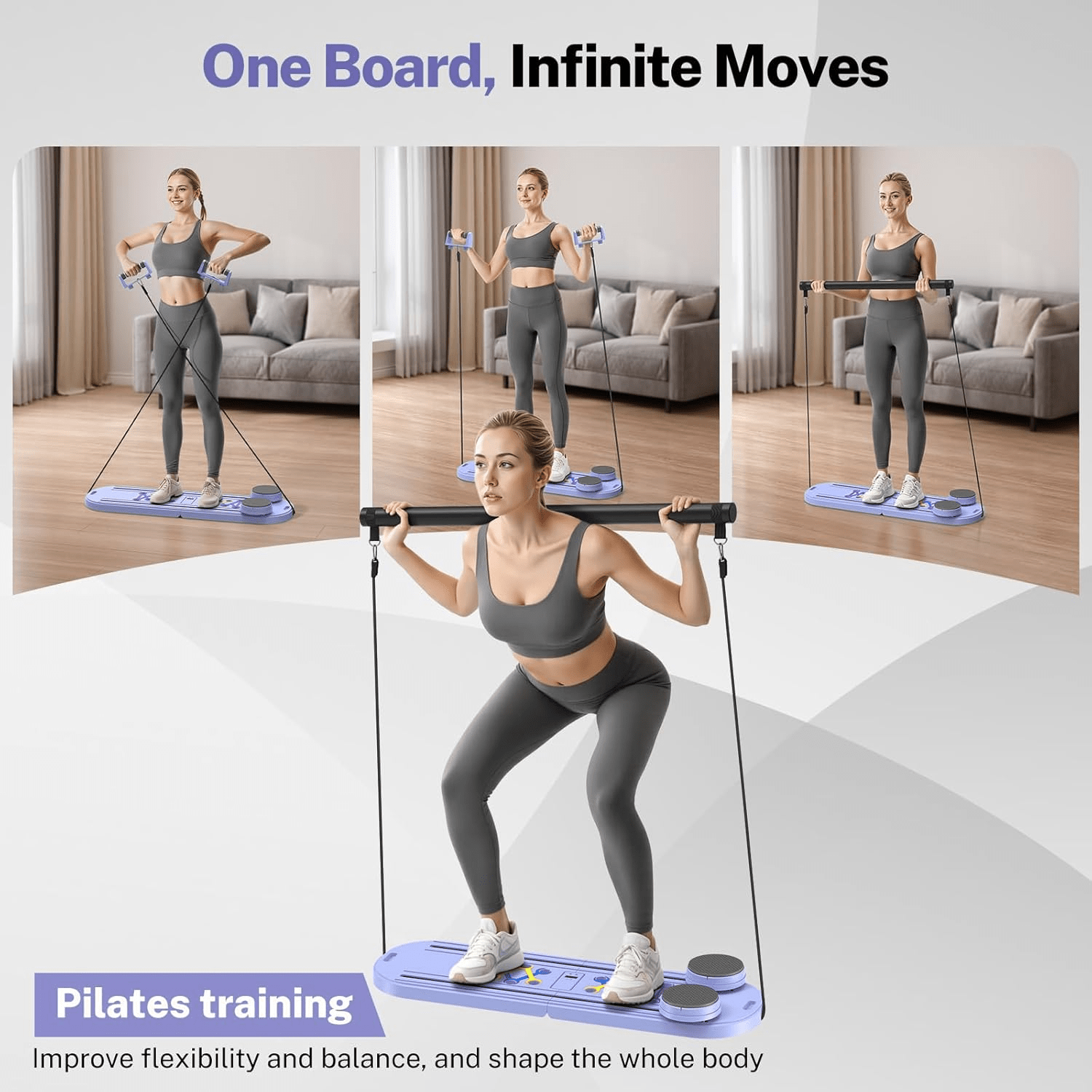 15 - in - 1 Foldable Pilates Reformer Board – Full Body Workout | TheFormX™ - TheFormX
