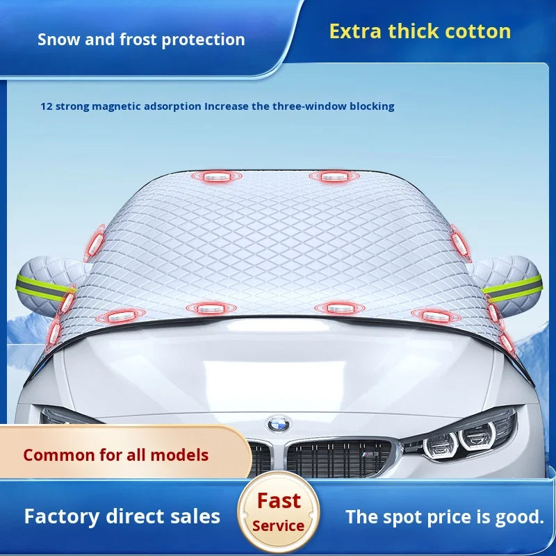 Car Sunshade Anti-Frost Cover for Front Windshield and Side Windows Winter Exterior Exterior Cover Sunshade Front Snow Shield