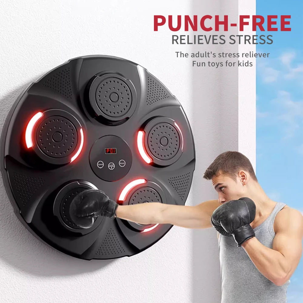 TheFormX™ Interactive Music Boxing Trainer | Wall-Mounted Reflex & Fitness Machine with Gloves