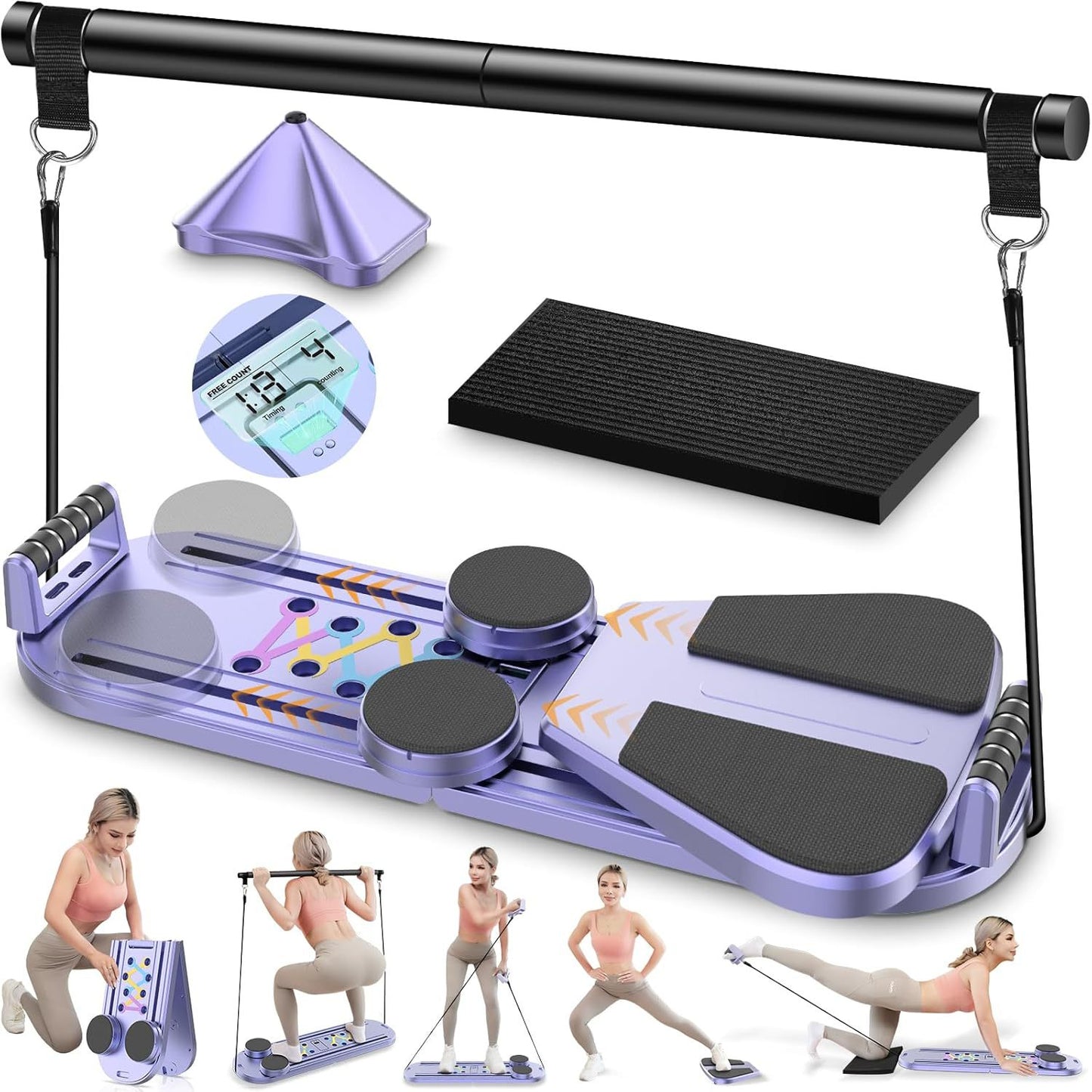 TheFormX™ 6-in-1 Multifunctional Pilates Reformer Board | Foldable Home Gym Trainer