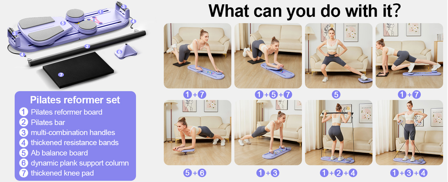 TheFormX™ 6-in-1 Multifunctional Pilates Reformer Board | Foldable Home Gym Trainer