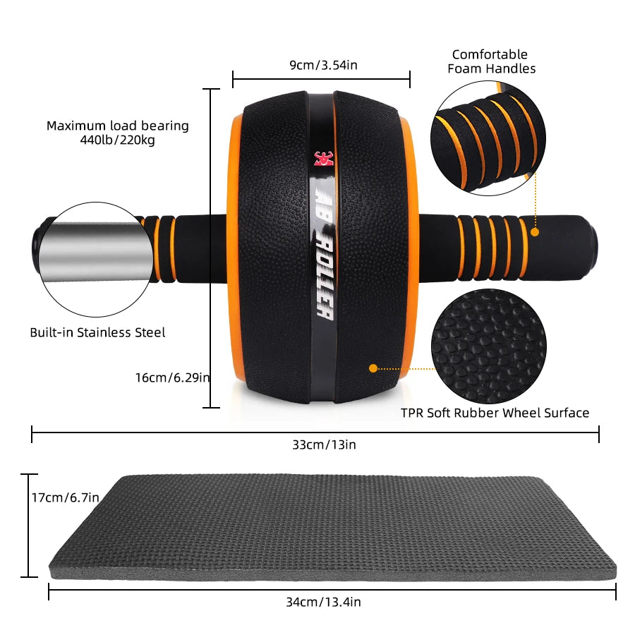 Ab Roller Wheel Kit with Resistance Bands & Knee Mat | TheFormX™