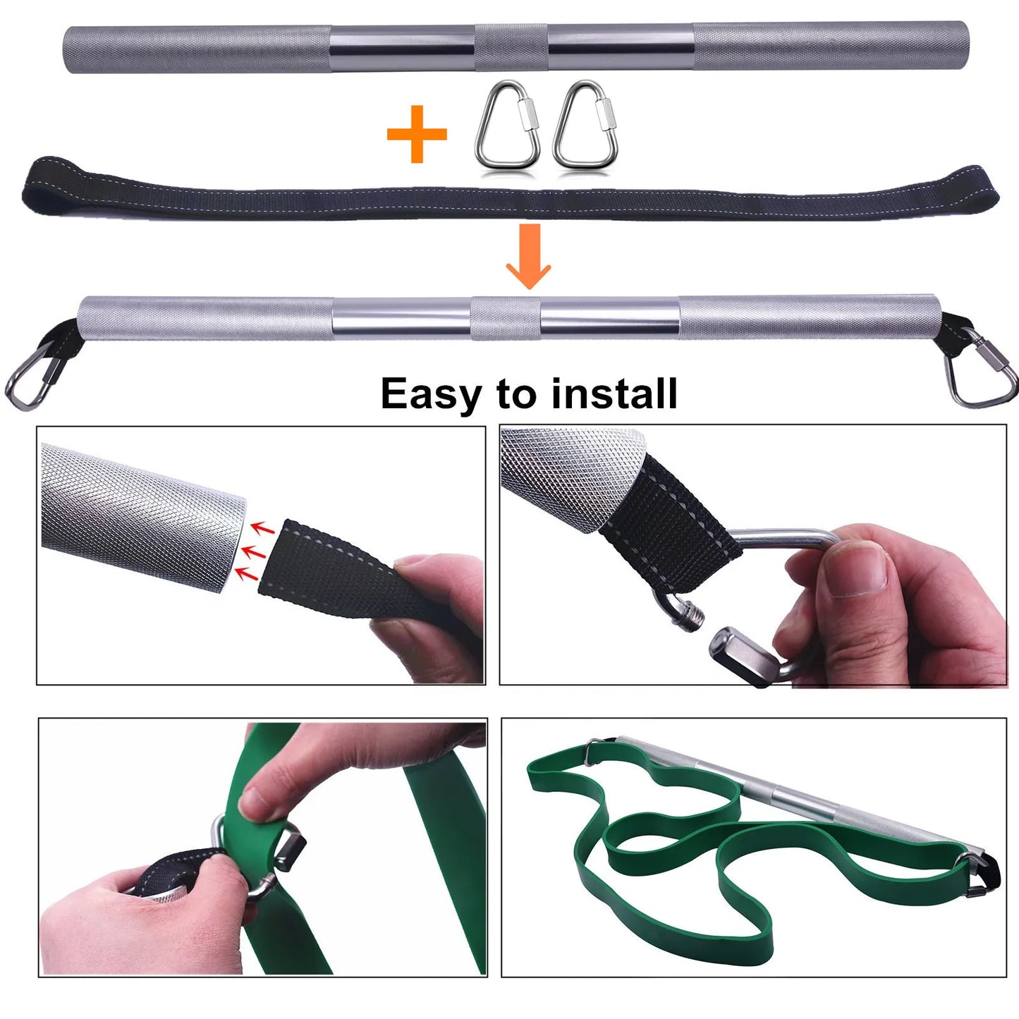 Full-Body Resistance Band Set with Metal Bar | TheFormX™