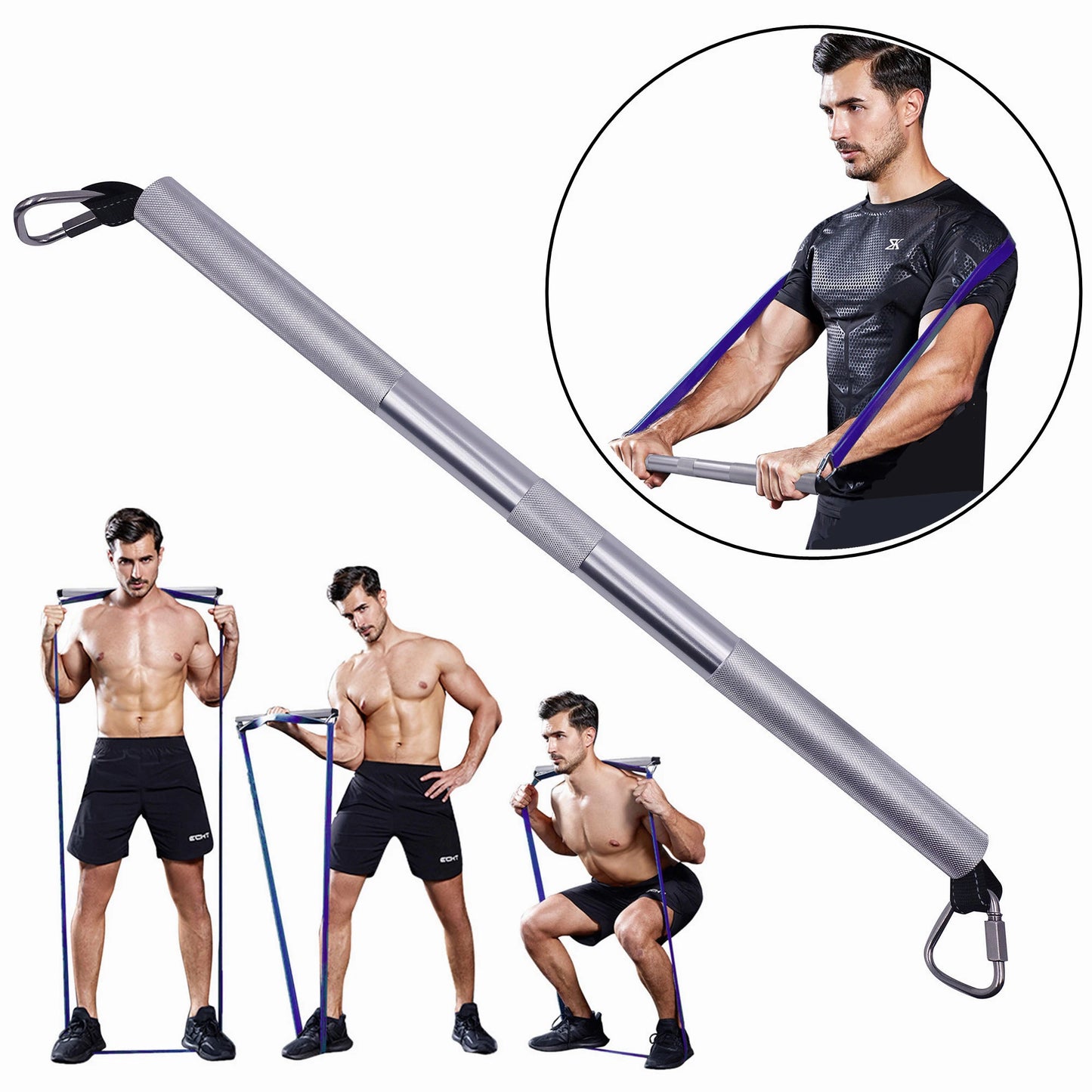 Full-Body Resistance Band Set with Metal Bar | TheFormX™