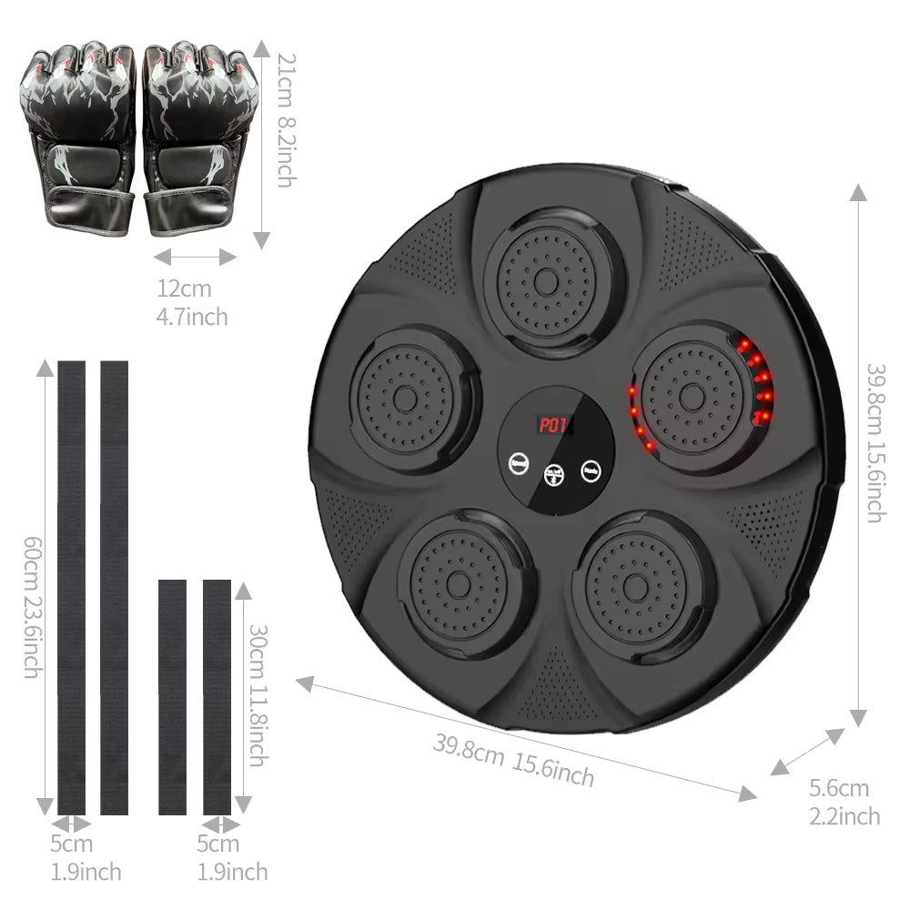 TheFormX™ Interactive Music Boxing Trainer | Wall-Mounted Reflex & Fitness Machine with Gloves