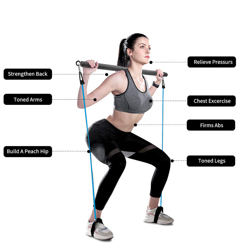 Full-Body Resistance Bands Set with Fitness Bar | TheFormX™