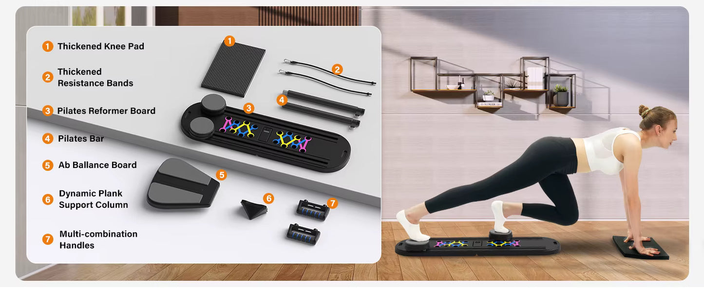 TheFormX™ 6-in-1 Multifunctional Pilates Reformer Board | Foldable Home Gym Trainer