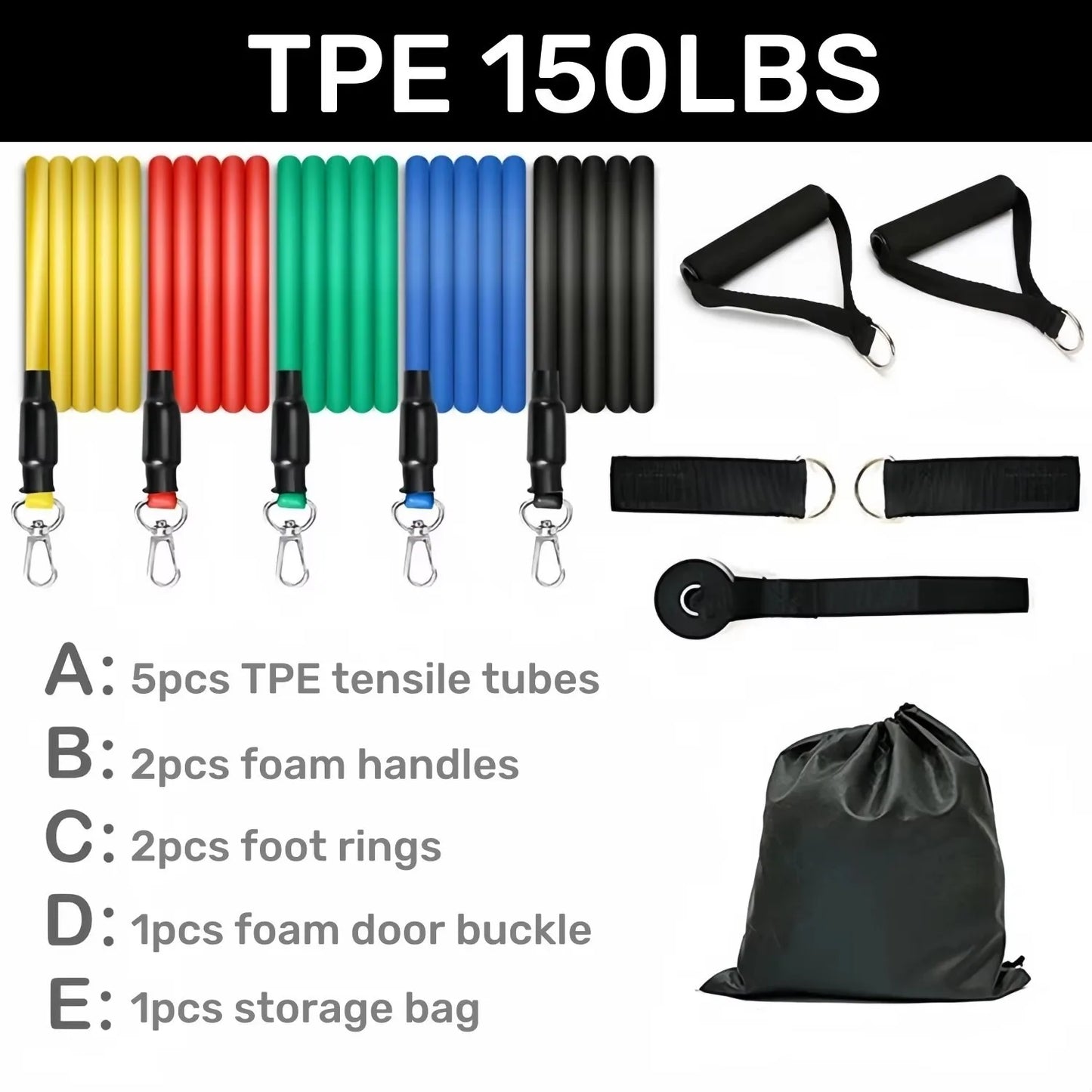 11-Piece 150 lbs Resistance Bands Set | TheFormX™