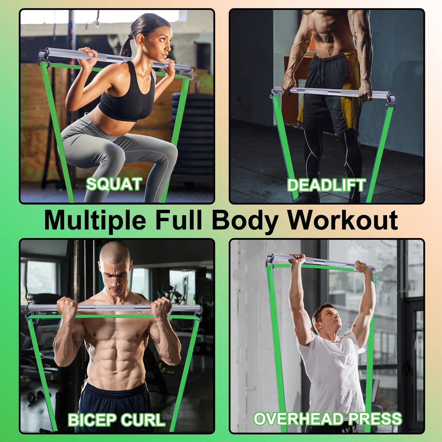 Adjustable 96CM Resistance Band Bar Set | TheFormX™