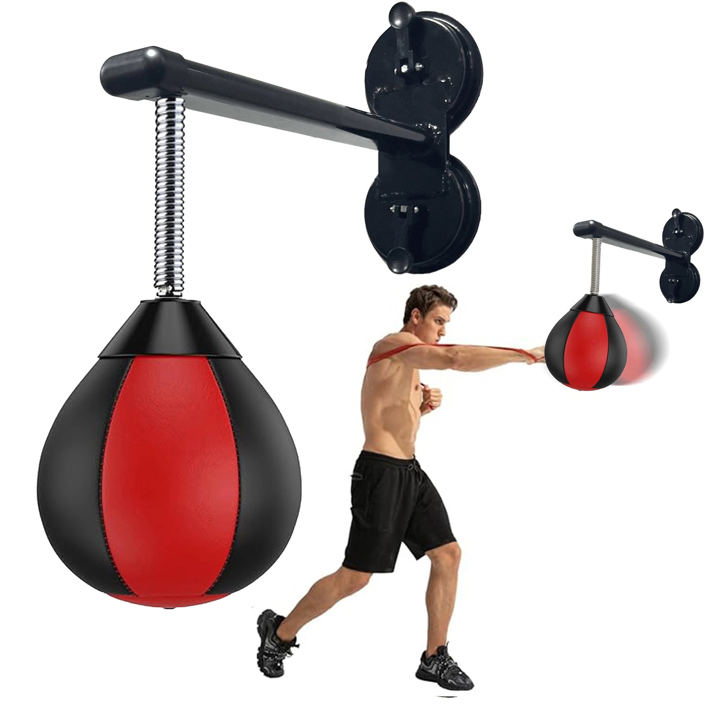 Wall-Mounted Boxing Speed Bag with Strong Suction Base | TheFormX™