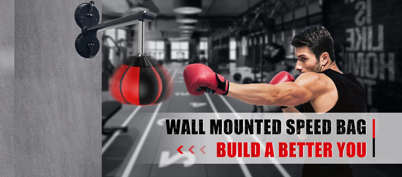 Wall-Mounted Boxing Speed Bag with Strong Suction Base | TheFormX™