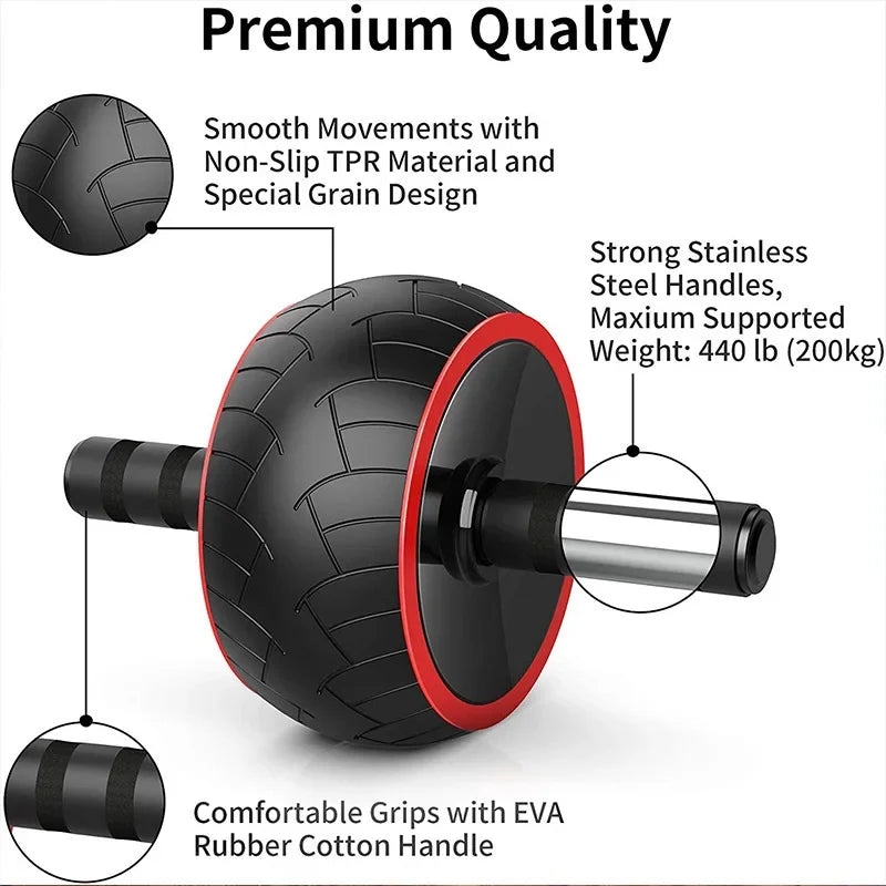 Ab Roller Wheel Kit – Anti-Slip Core Strength Trainer with Rebound & Detachable Handle | TheFormX™