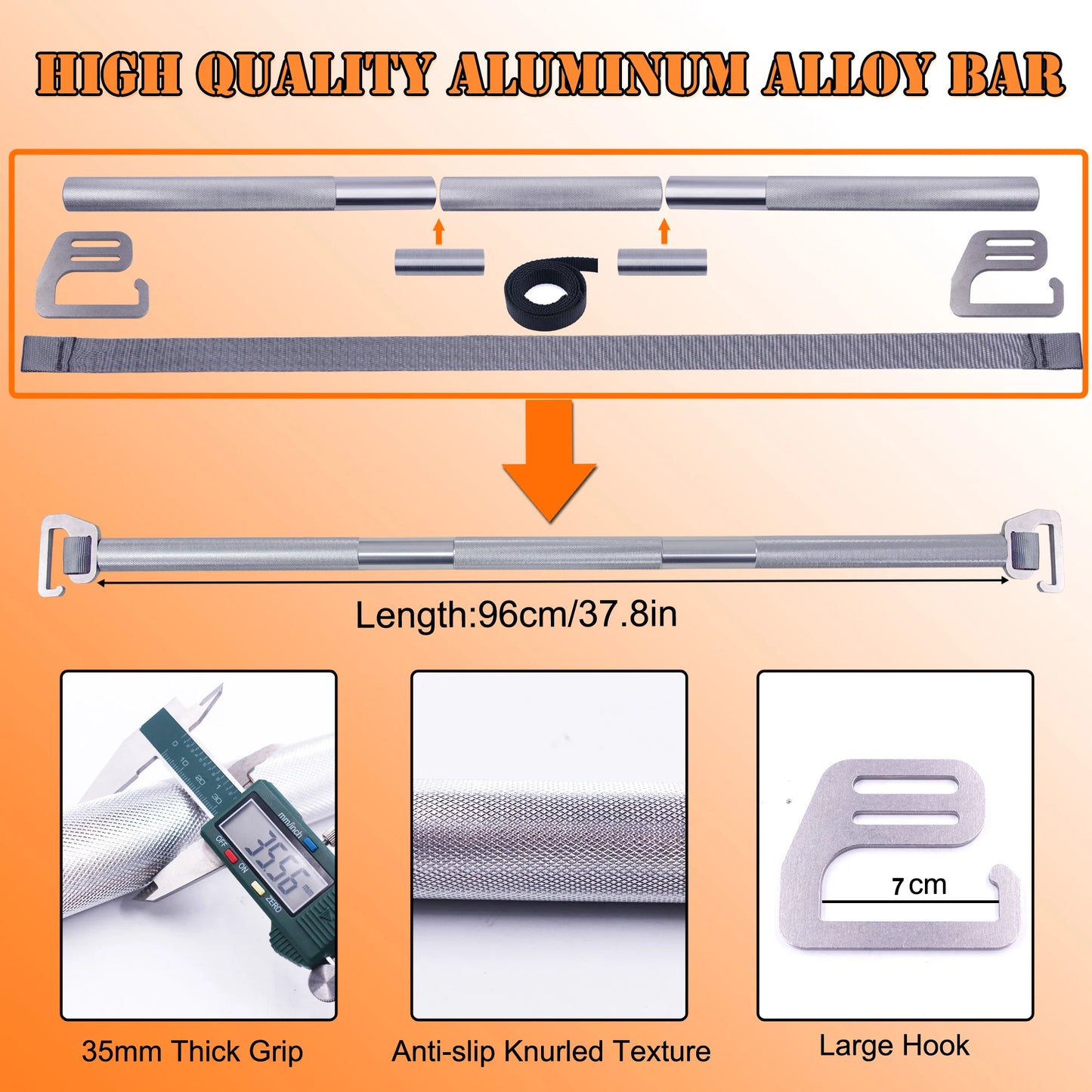 Adjustable 96CM Resistance Band Bar Set | TheFormX™