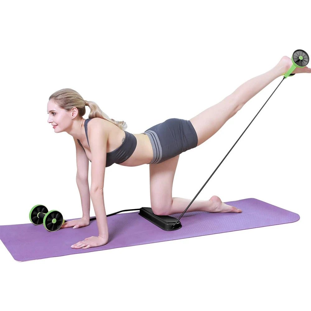Ab Roller Core Trainer with Resistance Bands & Knee Pad | TheFormX™ - TheFormX