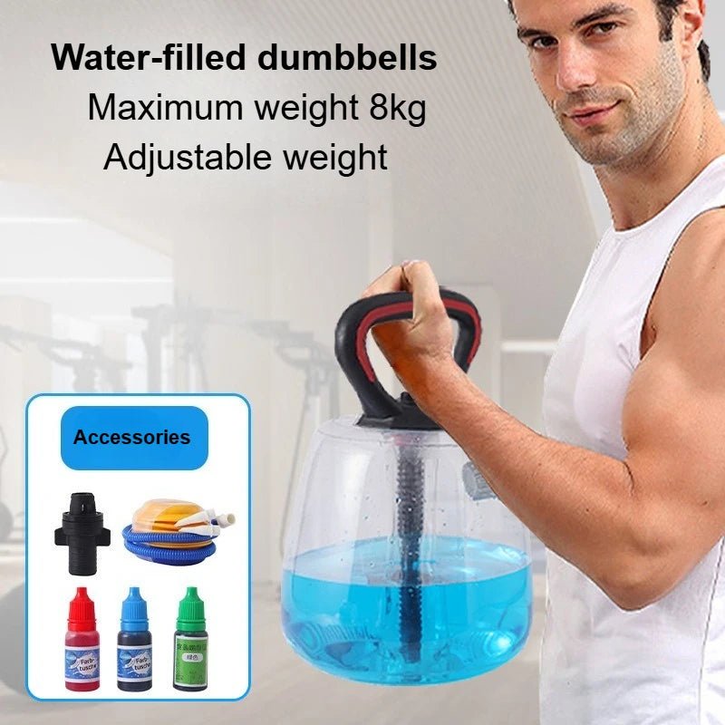 Adjustable Water - Filled Kettlebell Dumbbell – Up to 8KG – Transparent PVC | TheFormX™ - TheFormX