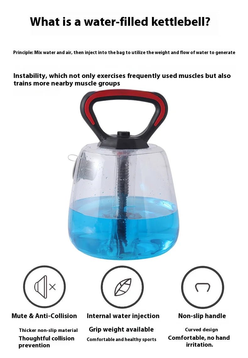 Adjustable Water - Filled Kettlebell Dumbbell – Up to 8KG – Transparent PVC | TheFormX™ - TheFormX