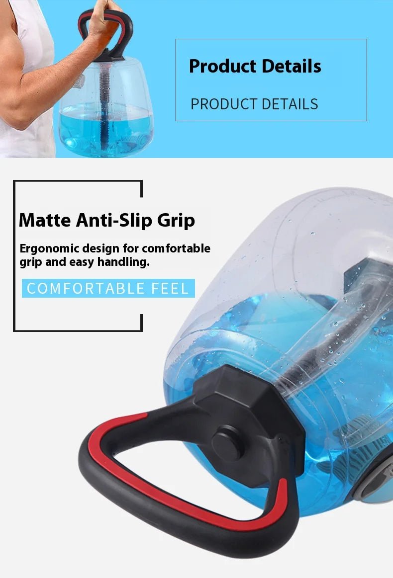 Adjustable Water - Filled Kettlebell Dumbbell – Up to 8KG – Transparent PVC | TheFormX™ - TheFormX