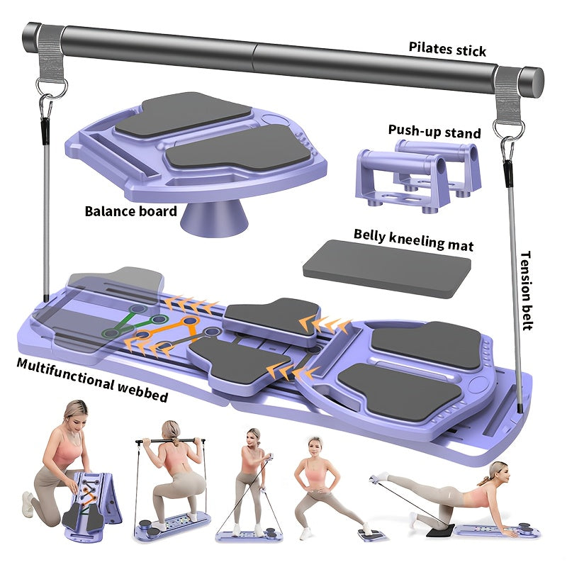 TheFormX 8-in-1 Home Gym Fitness Board with Resistance Bands, Balance Bar & Core Trainer