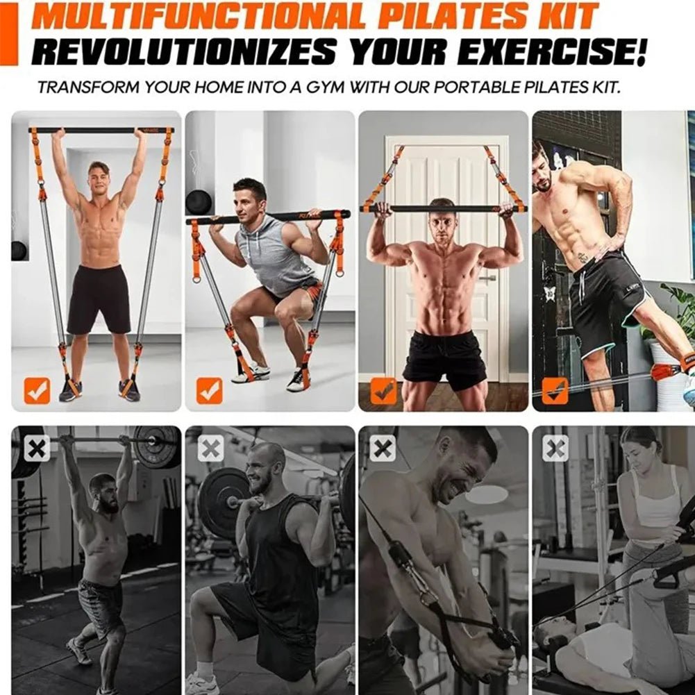 Multifunctional Pilates Bar Kit with Resistance Bands | TheFormX™ - TheFormX