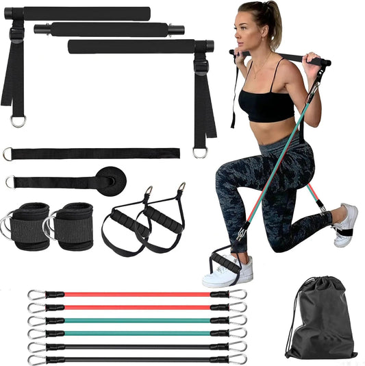 Portable Pilates Bar Kit with Adjustable Resistance Bands | TheFormX™ - TheFormX